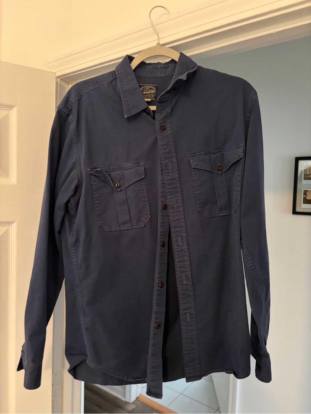 J. Crew Dark Navy Long-Sleeve Button-Down Utility Shirt